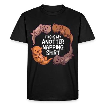 This Is My Anotter Napping Shirt Sea Otter Otter - Men's Premium Organic T-Shirt - black - Front - Nico (187cm)