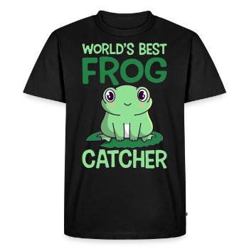 Le meilleur chasseur de grenouilles au monde crapaud grenouille - T-shirt Premium bio Homme - noir - Devant - Nico (187cm)