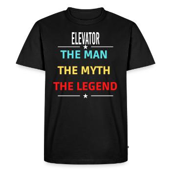 The Man The Myth The Legend ELEVATOR - Men's Premium Organic T-Shirt - black - Front - Nico (187cm)