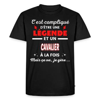 C'est compliqué phrase drôle CAVALIER - T-shirt Premium bio Homme - noir - Devant - Nico (187cm)