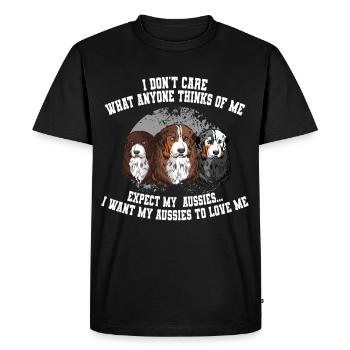 Berger australien amoureux chien maman papa australien - T-shirt Premium bio Homme - noir - Devant - Nico (187cm)