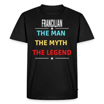 L’homme Le mythe La légende FRANCILIAN - T-shirt Premium bio Homme - noir - Devant - Nico (187cm)