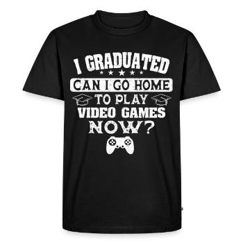 Diplômés Gamer Diplôme de joueur de jeu vidéo - T-shirt Premium bio Homme - noir - Devant - Nico (187cm)