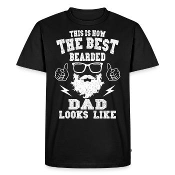 This is what the best bearded father looks like from Father's Day Bart - Men's Premium Organic T-Shirt - black - Front - Nico (187cm)