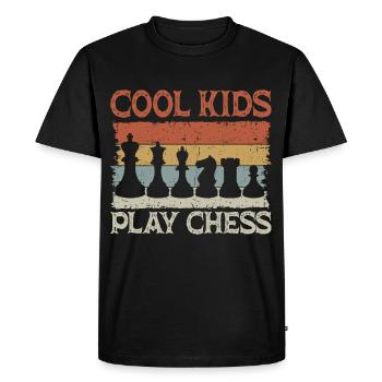 Cool Kids Play Chess Vintage Chess Player - T-shirt Premium bio Homme - noir - Devant - Nico (187cm)
