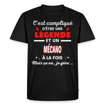 C'est compliqué phrase drôle MÉCANO - T-shirt Premium bio Homme - noir - Devant - Nico (187cm)