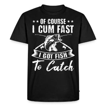 I Fast Got Fish To Catch Fishermen Anglers - Men's Premium Organic T-Shirt - black - Front - Nico (187cm)