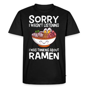 Kawaii Anime Japanese Korean Ramen Noodle Soup - Men's Premium Organic T-Shirt - black - Front - Nico (187cm)