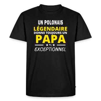 POLONAIS légendaire drôle papa exceptionnel - T-shirt Premium bio Homme - noir - Devant - Nico (187cm)