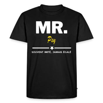 MR. souvent imité, jamais égalé Psy - T-shirt Premium bio Homme - noir - Devant - Nico (187cm)