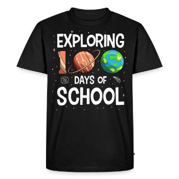 100 jours d’école Space Planet Astronaut - T-shirt Premium bio Homme - noir - Devant - Nico (187cm)