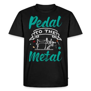 Pedal To The Metal Sewing Machine Seamstress Sewing - Men's Premium Organic T-Shirt - black - Front - Nico (187cm)