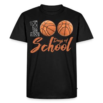 100 jours d’école Joueur de basketball de balle scolaire - T-shirt Premium bio Homme - noir - Devant - Nico (187cm)