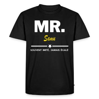 MR. souvent imité, jamais égalé Samu - T-shirt Premium bio Homme - noir - Devant - Nico (187cm)