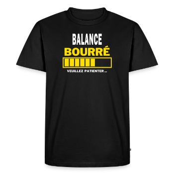 BALANCE bourré HUMOUR - T-shirt Premium bio Homme - noir - Devant - Nico (187cm)