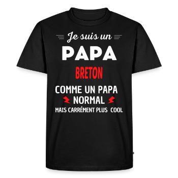Je suis un PAPA BRETON - T-shirt Premium bio Homme - noir - Devant - Nico (187cm)