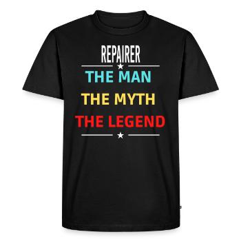 The Man The Myth The Legend REPAIRER - Men's Premium Organic T-Shirt - black - Front - Nico (187cm)