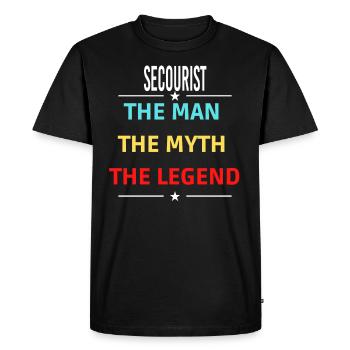 L’homme Le mythe La légende SECOURIST - T-shirt Premium bio Homme - noir - Devant - Nico (187cm)