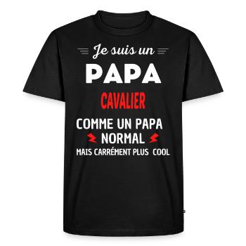 Je suis un PAPA CAVALIER - T-shirt Premium bio Homme - noir - Devant - Nico (187cm)