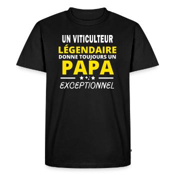 VITICULTEUR légendaire drôle papa exceptionnel - T-shirt Premium bio Homme - noir - Devant - Nico (187cm)