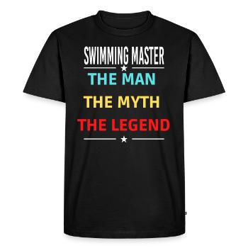 The Man The Myth The Legend SWIMMING MASTER - Men's Premium Organic T-Shirt - black - Front - Nico (187cm)