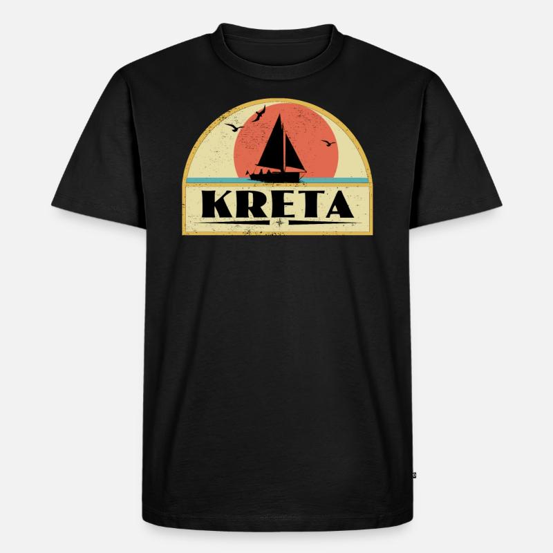 Kreta - Männer Premium Bio T-Shirt - Schwarz