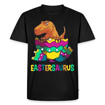 Eastersaurus Pâques T-Rex Dinosaure Lapin de Pâques - T-shirt Premium bio Homme - noir - Devant - Nico (187cm)
