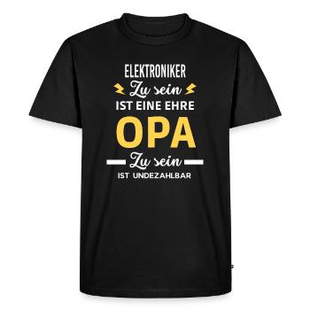 ist eine ehre OPA ist undezahlbar Elektroniker - Männer Premium Bio T-Shirt - Schwarz - Vorne - Nico (187cm)