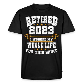 Retired 2023 Pensioner Pension Pension Pensionist - Men's Premium Organic T-Shirt - black - Front - Nico (187cm)