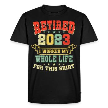 Retired 2023 Pensioner Pension Pension Pensionist - Men's Premium Organic T-Shirt - black - Front - Nico (187cm)