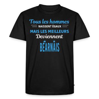 tous les hommes naissent égaux Béarnais - T-shirt Premium bio Homme - noir - Devant - Nico (187cm)