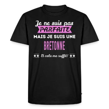 Je ne suis pas parfaite Bretonne - T-shirt Premium bio Homme - noir - Devant - Nico (187cm)
