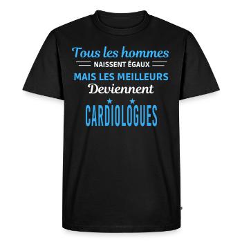 tous les hommes naissent égaux Cardiologues - T-shirt Premium bio Homme - noir - Devant - Nico (187cm)