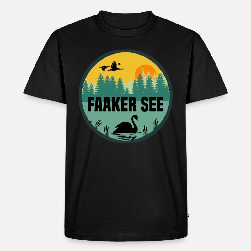 Faaker See - Männer Premium Bio T-Shirt - Schwarz