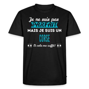 Je ne suis pas parfait CORSE - T-shirt Premium bio Homme - noir - Devant - Nico (187cm)