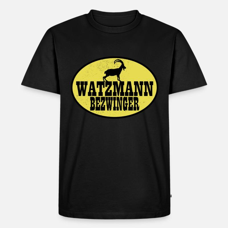 Watzmann - Männer Premium Bio T-Shirt - Schwarz