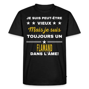 Je suis peut-être vieux FLAMAND - T-shirt Premium bio Homme - noir - Devant - Nico (187cm)