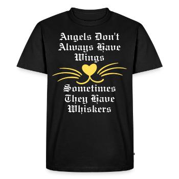 Angel without wings is a fun cat design. - Men's Premium Organic T-Shirt - black - Front - Nico (187cm)
