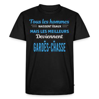 tous les hommes naissent égaux Gardes-chasse - T-shirt Premium bio Homme - noir - Devant - Nico (187cm)