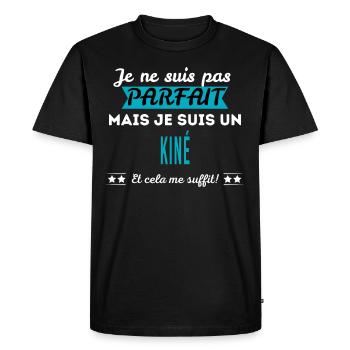 Je ne suis pas parfait KINÉ - T-shirt Premium bio Homme - noir - Devant - Nico (187cm)