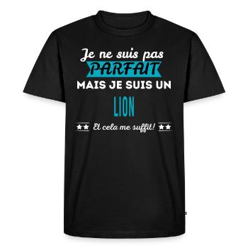 Je ne suis pas parfait LION - T-shirt Premium bio Homme - noir - Devant - Nico (187cm)