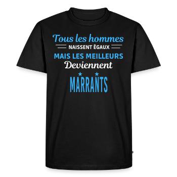 tous les hommes naissent égaux Marrants - T-shirt Premium bio Homme - noir - Devant - Nico (187cm)