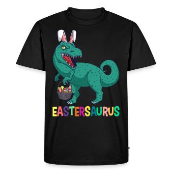 Eastersaurus Pâques T-Rex Dinosaure Lapin de Pâques - T-shirt Premium bio Homme - noir - Devant - Nico (187cm)