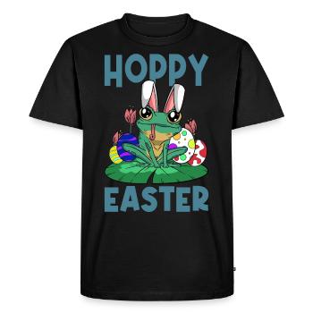 Hoppy Easter Sweet Easter Frog Easter Bunny Easter Egg - Men's Premium Organic T-Shirt - black - Front - Nico (187cm)