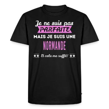 Je ne suis pas parfaite Normande - T-shirt Premium bio Homme - noir - Devant - Nico (187cm)