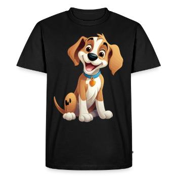 Dog Doggy Dog Lover Animal Cartoon Comic - T-shirt Premium bio Homme - noir - Devant - Nico (187cm)