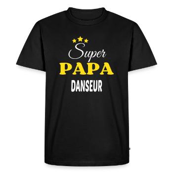 Super Papa DANSEUR ANNIVERSAIRE - T-shirt Premium bio Homme - noir - Devant - Nico (187cm)