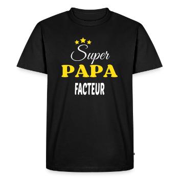 Super Papa FACTEUR ANNIVERSAIRE - T-shirt Premium bio Homme - noir - Devant - Nico (187cm)