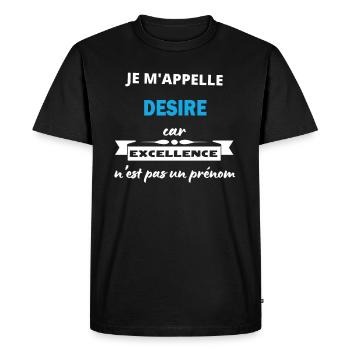 Je m'appelle excellence Desire - T-shirt Premium bio Homme - noir - Devant - Nico (187cm)