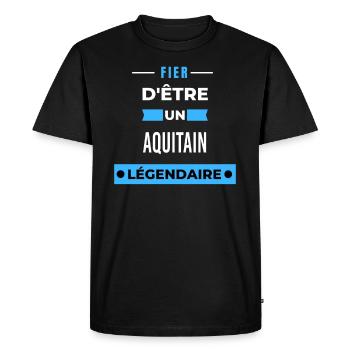 Fier d'être un légendaire AQUITAIN HUMOUR - T-shirt Premium bio Homme - noir - Devant - Nico (187cm)